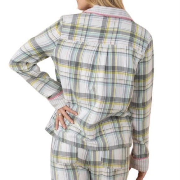 Sundance Powder Plaid Button Down Pajama Top, [Sz XL] 100% Cotton - Picture 9 of 9